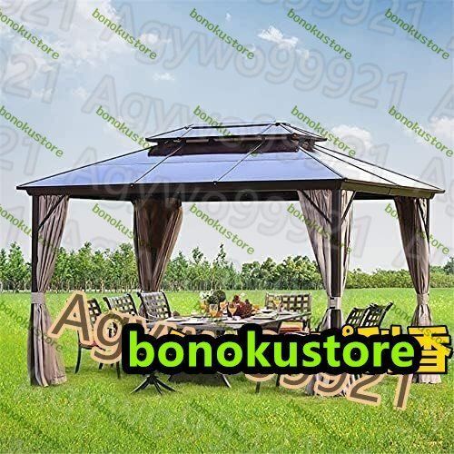 パーゴラ 屋外ダブルルーフハードトップガゼボ
