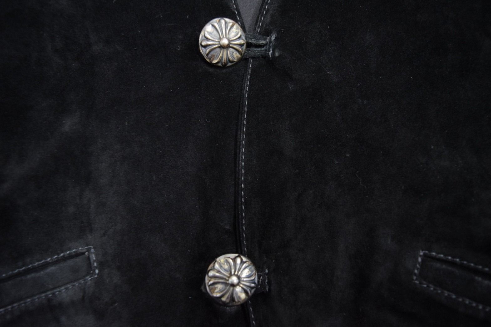CHROME HEARTS クロムハーツ レザー スエード ベスト 原本無 国内正規