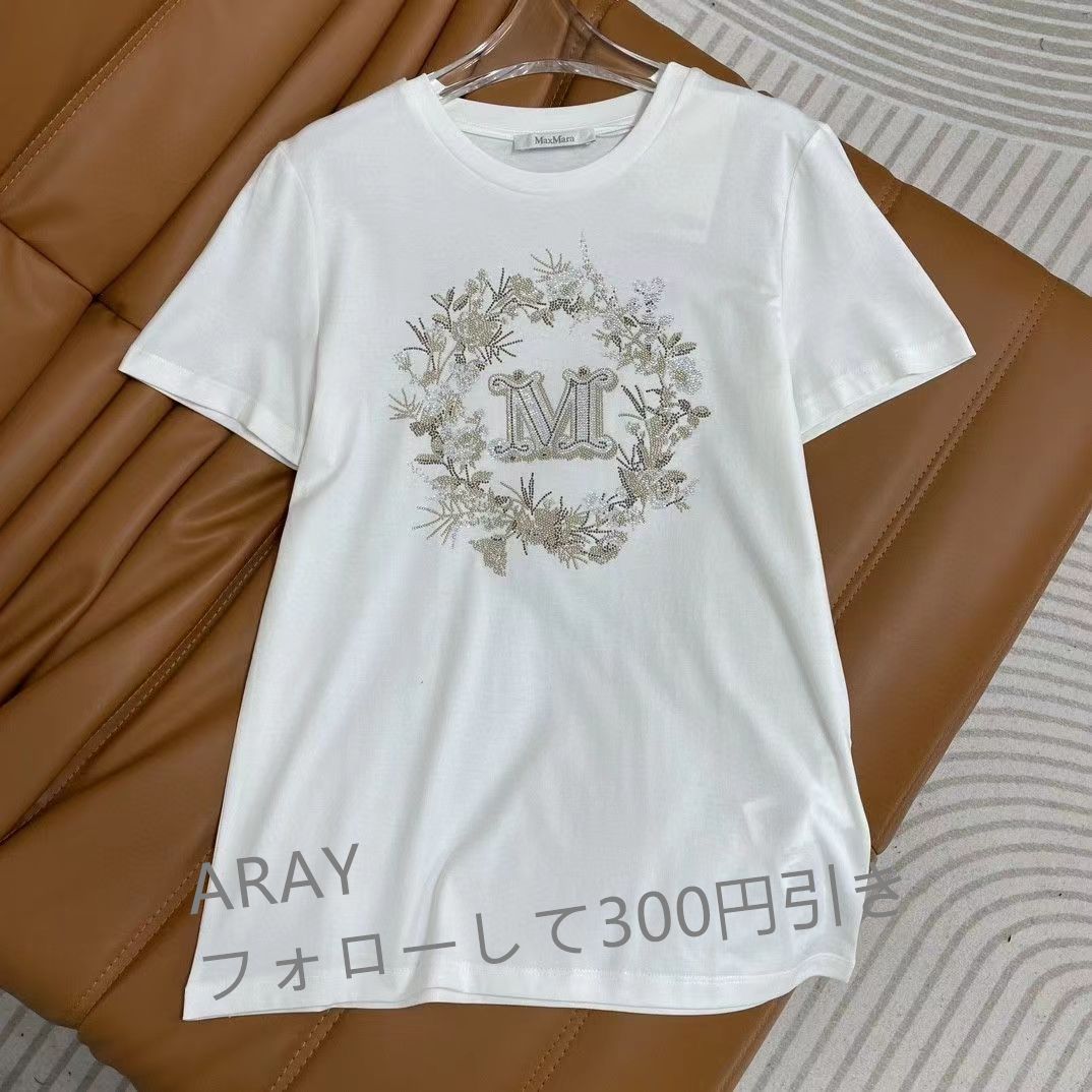 ☆新品☆MaxMara マックスマーラ ビジュー Tシャツ ホワイト - メルカリ
