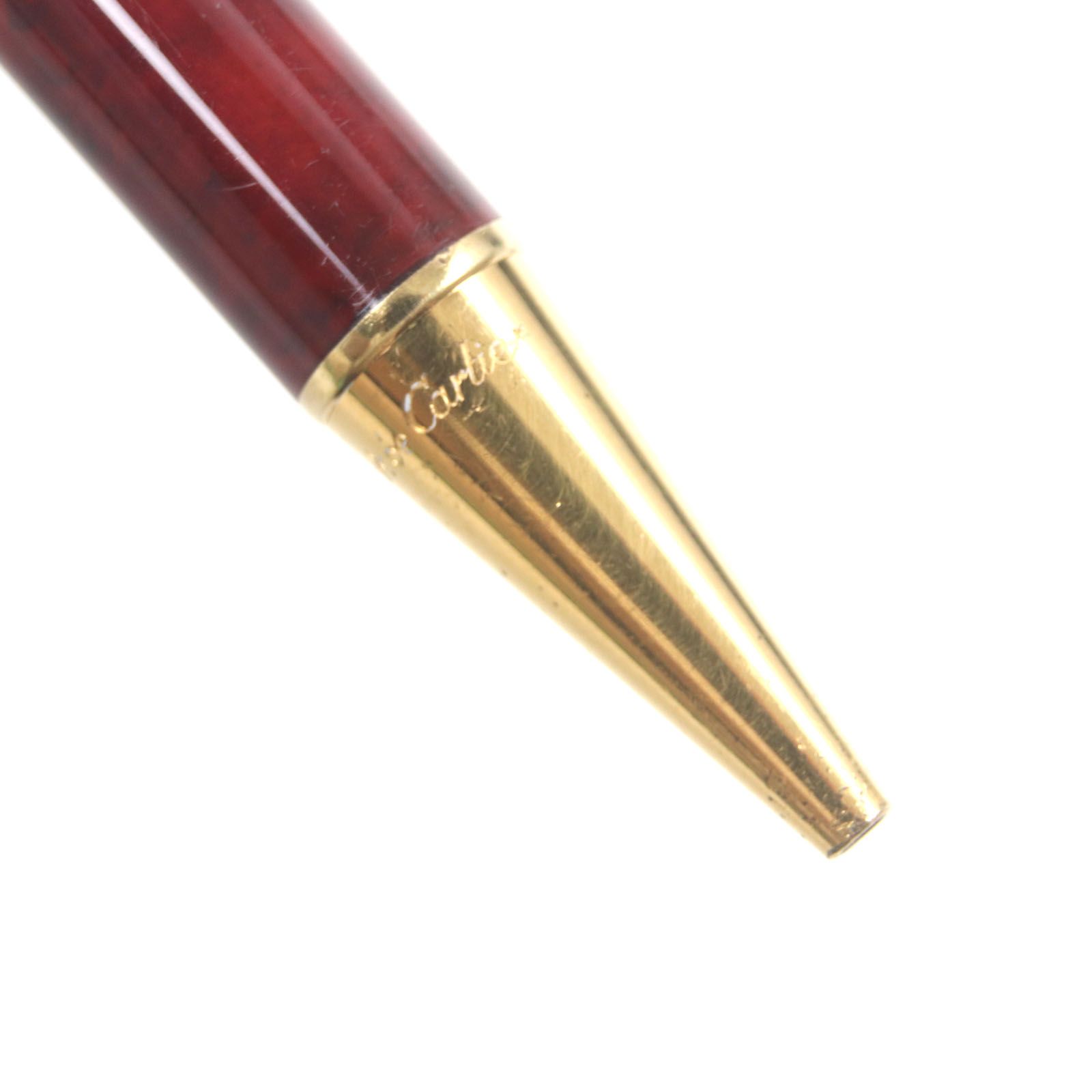 Cartier - 美品□Cartier カルティエ トリニティ ドゥ カルティエ ドゥーブルC ロゴ入り ツイスト式 ボールペン ボルドー ゴールド メンズ 筆記確認済み Cartier - 美品□Cartier カルティエ トリニティ ドゥ