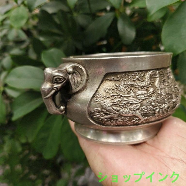 大象耳双龍戯珠香炉 茶道香炉 工芸品 美術品 置物 - メルカリ