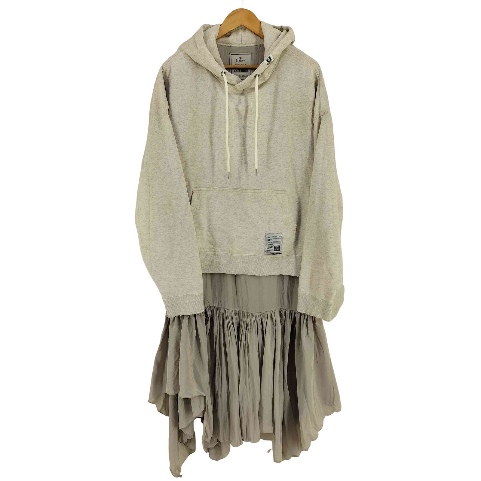 メゾンミハラヤスヒロ Maison MIHARA YASUHIRO 24SS HOODIE COMBINED DRESS | フーディーコンビドレス レディース