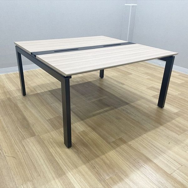 フリーアドレスデスク フレイ 2枚天板 両面タイプ 平机 イナバ ナチュラルウッド