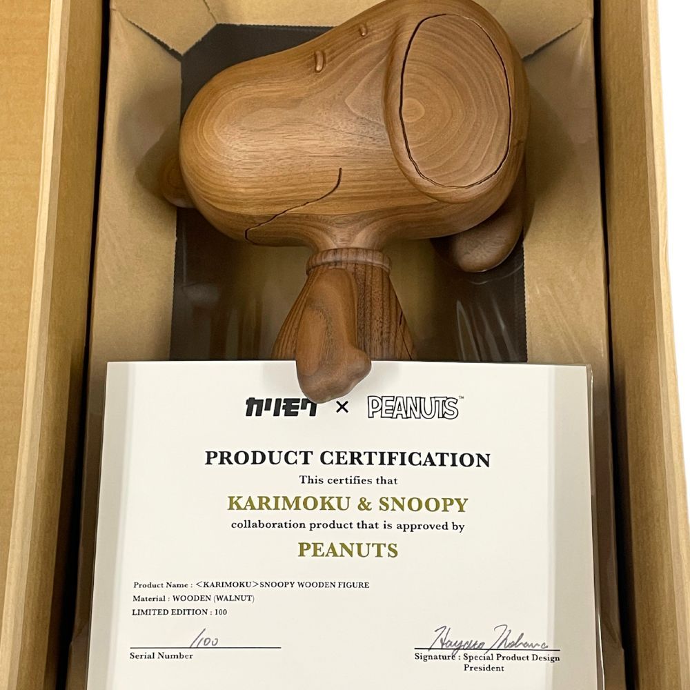 カリモク KARIMOKU SNOOPY WOODEN FIGURE スヌーピー フィギュア 100体限定 シリアルナンバー入り 日本製 正規品 / 28617 カリモク KARIMOKU SNOOPY WOODEN FIGURE スヌーピー フィギュア
