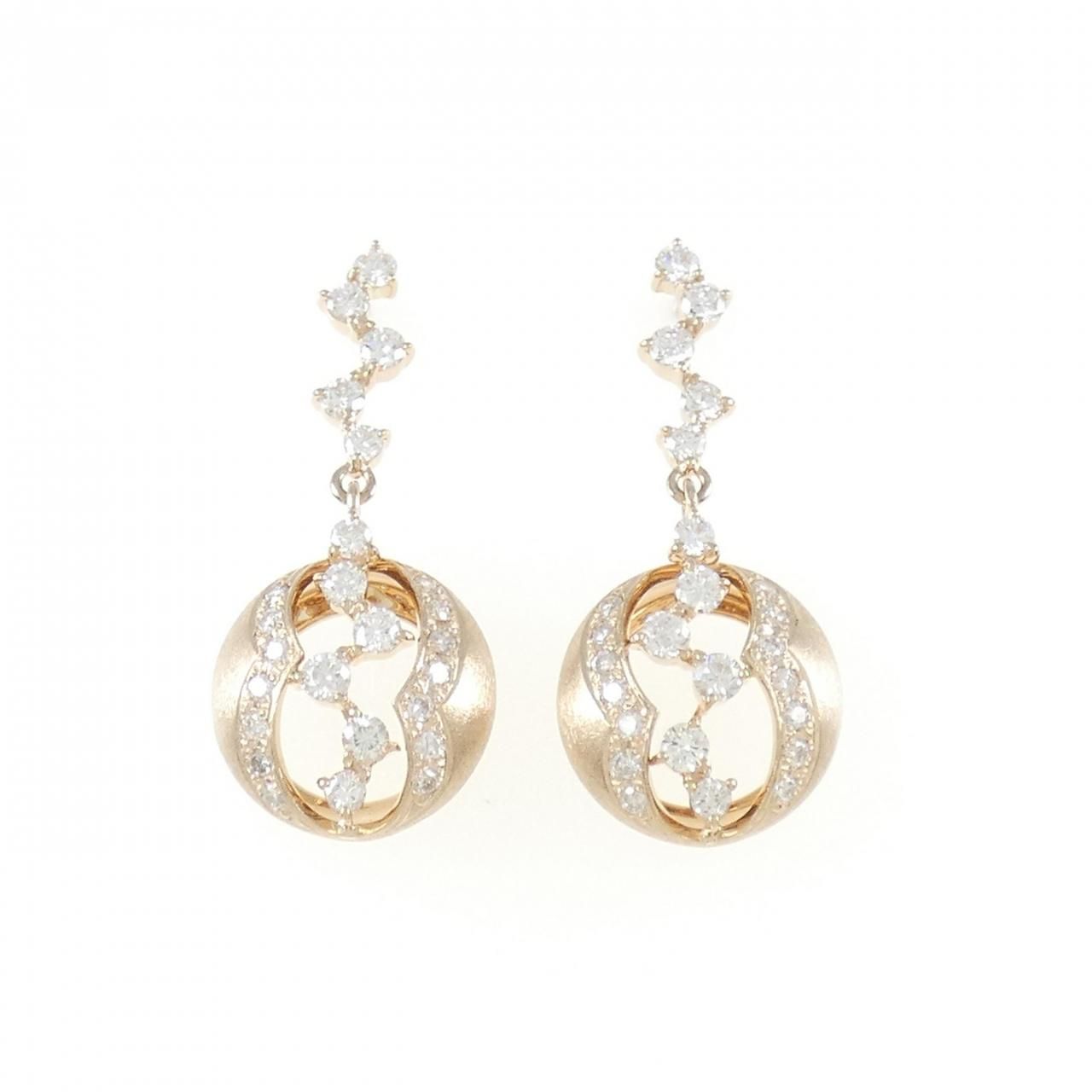 K18PG ダイヤモンド ピアス 0.94CT