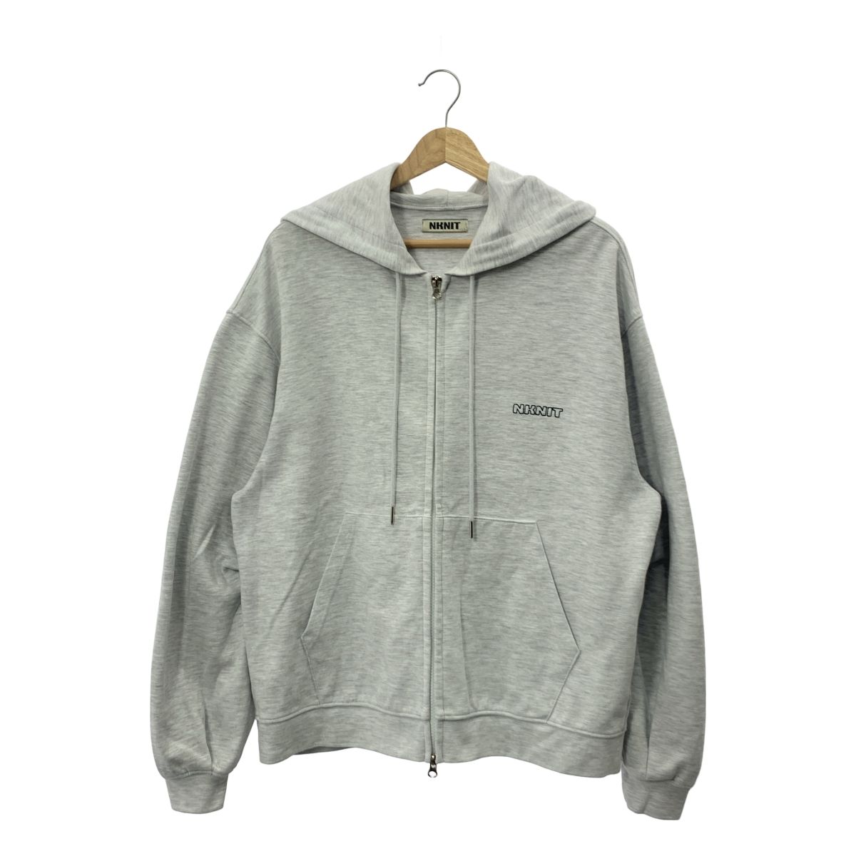 NKNIT logo embroidery ZIP パーカー 美品】 NKNIT / ンニット | logo embroidery ZIP hoodie ロゴ
