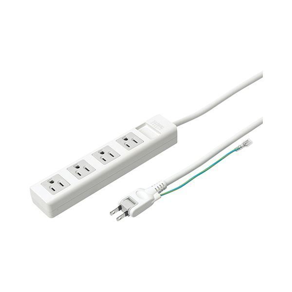 (まとめ) TANOSEE OAタップ マグネット付 3P・4個口 2.5m 1個  