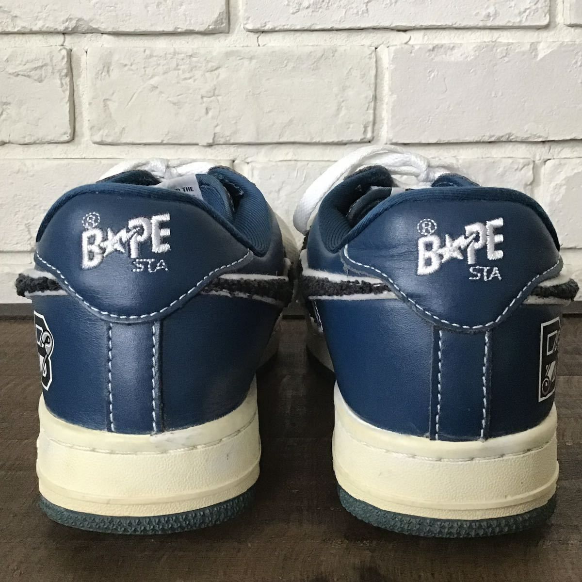 レザー BAPESTA スニーカー 26cm US8 NAVY a bathing ape BAPE STA 