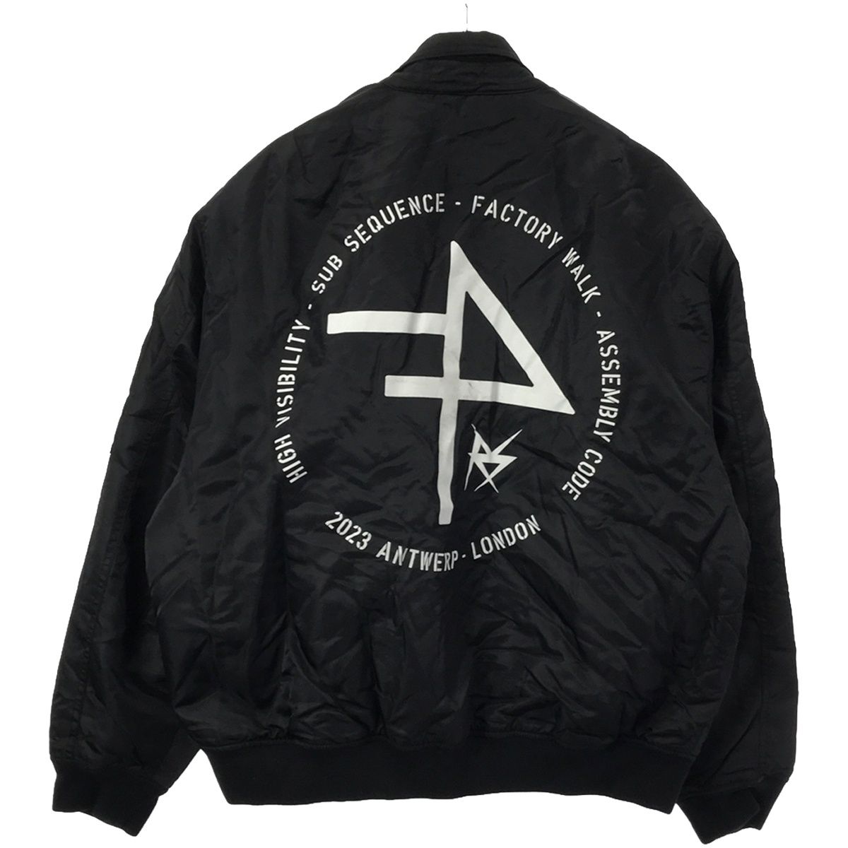 RAF SIMONS × FRED PERRY ラフシモンズ × フレッドペリー Printed Flight Jacket  バックプリントナイロンフライトジャケット ブラック M SJ4224 - メルカリ