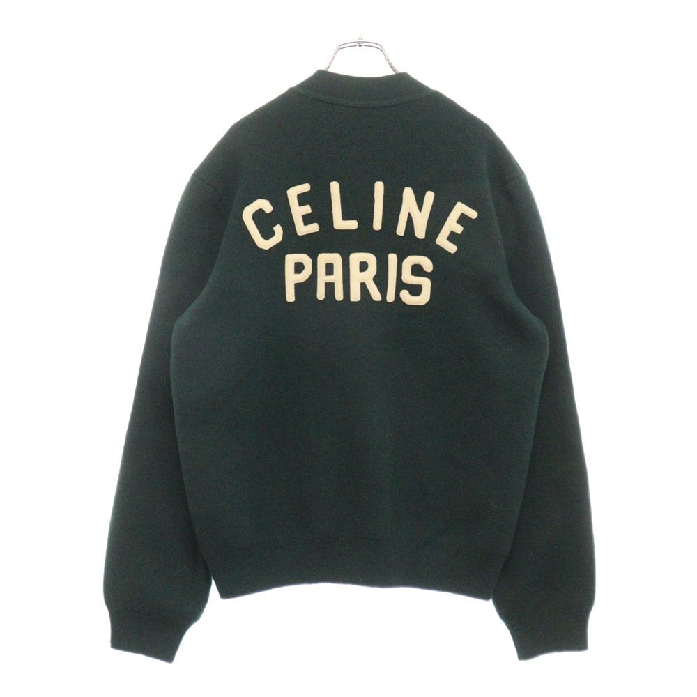 CELINE (セリーヌ) 24SS カレッジロゴ ニット カーディガン グリーン 