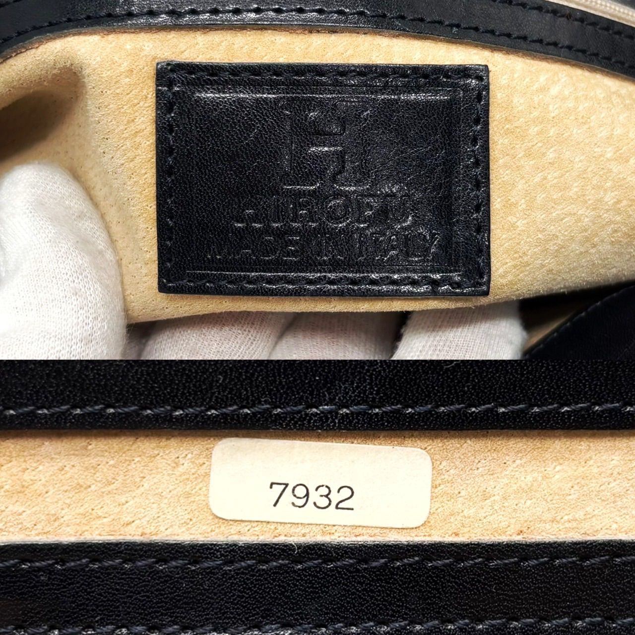 HIROFU ヒロフ ショルダーバッグ トートバッグ ワンショルダーバッグ Hロゴ 型押しロゴ フラップ レザー 革 ブラック 黒色 ユニセックス 男女兼用 メンズ レディース DECORATOM_COM_BR