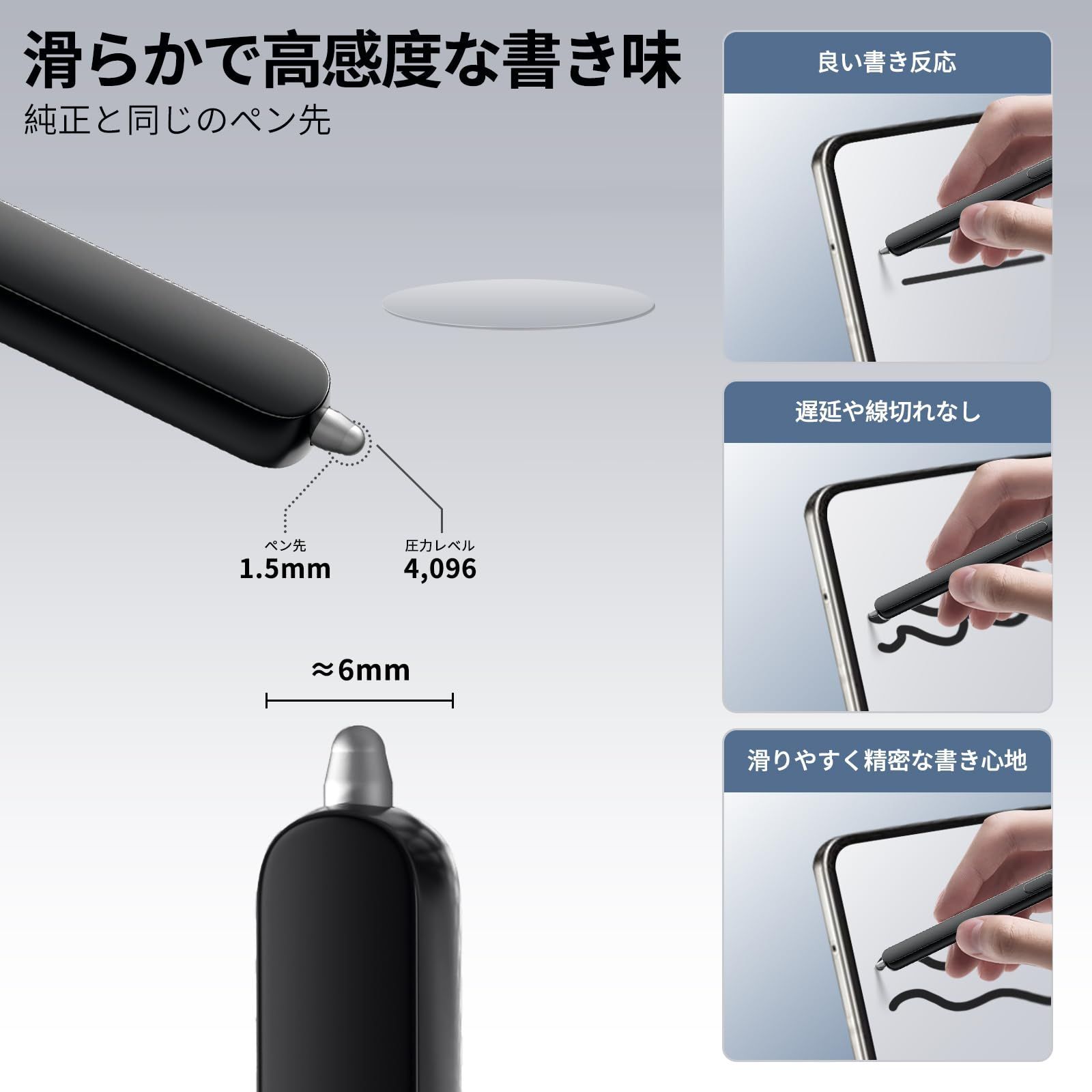 PonJel Galaxy Z Fold5/6 Sペン、Zフォールド5スリムSペン5G Galaxy Z 
