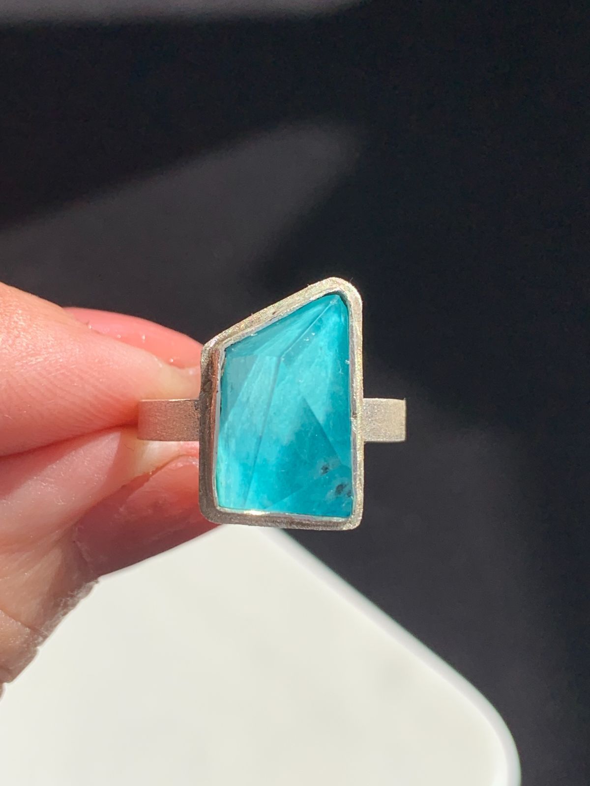 １点もの ターコイズ×クリスタルクォーツ　ダブレットストーンリング 07 1点もの ターコイズ×クリスタルクォーツ ダブレットストーンリング 07