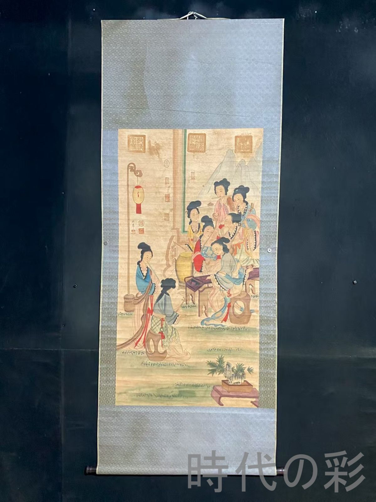中国古美術 宋代 米?款 人物画 宣紙 四尺中堂画 肉筆 手描き 唐物 掛け軸 水墨画 水彩画 国画 絵画 古画 書道 名家書画 古玩 R0709181813