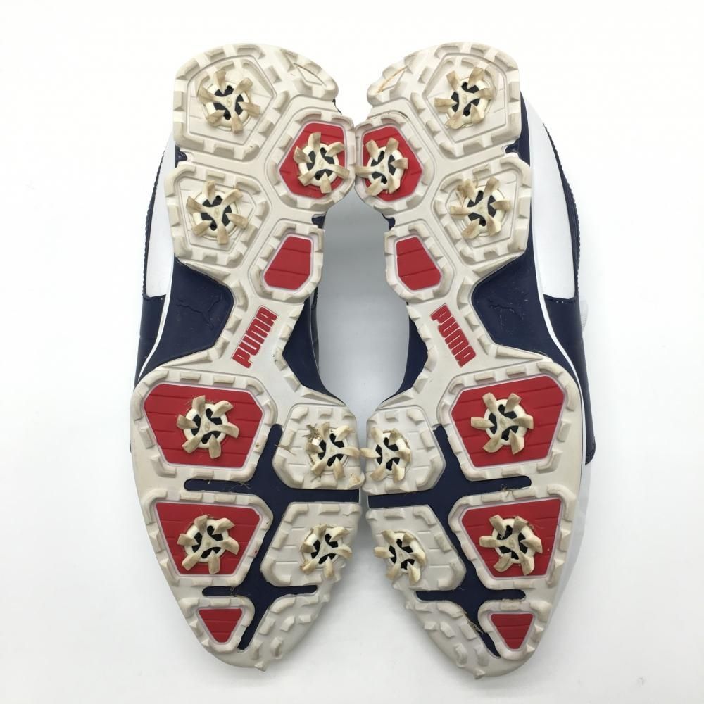 美品】プーマ ゴルフシューズ 白×ネイビー 18866102 ACE BOA