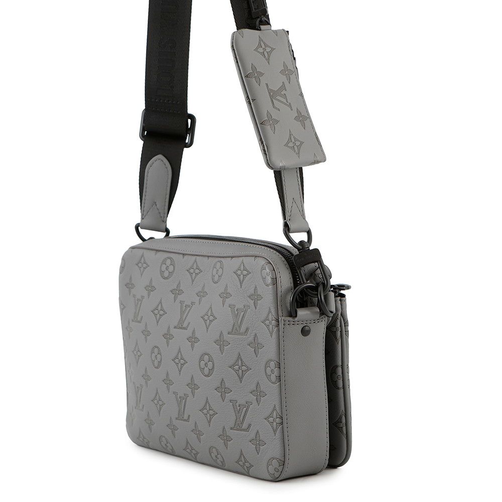 ルイヴィトン ショルダーバッグ モノグラム シャドウ|カーフレザー トリオ メッセンジャー M46603 ブラック 黒 メンズ