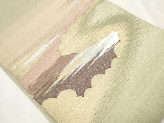 平和屋着物○爪掻き本綴れ 太鼓柄袋帯 霞文 金銀糸 正絹 逸品