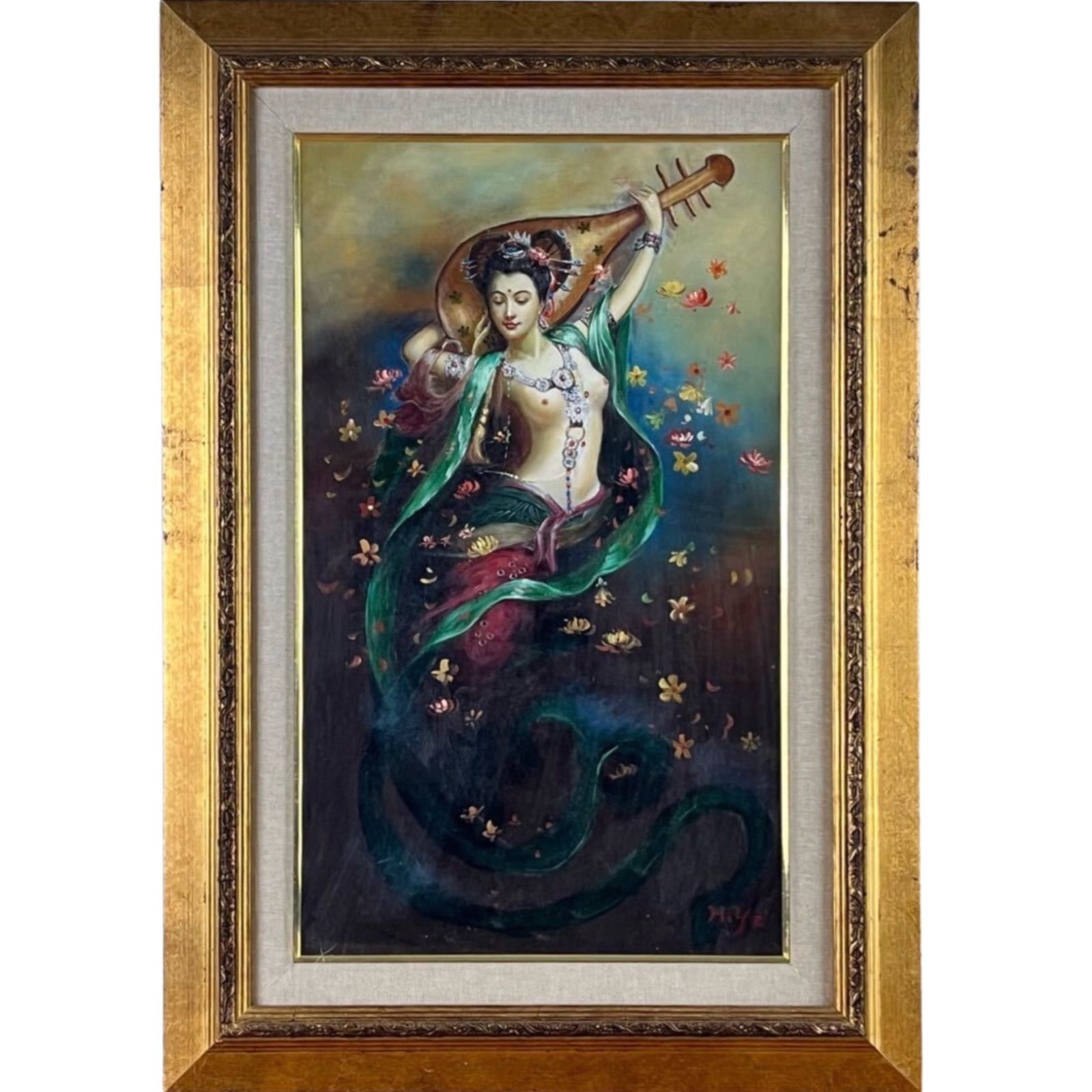 作者不詳 油彩 12号 大作 裸婦 美人画 中国画家 写実 リアリズム 細密