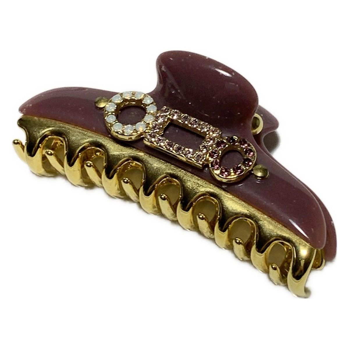 acca ラインストーンヘアクリップ acca(アッカ) アクセサリー - パープル×ゴールド ヘアクリップ/ライン