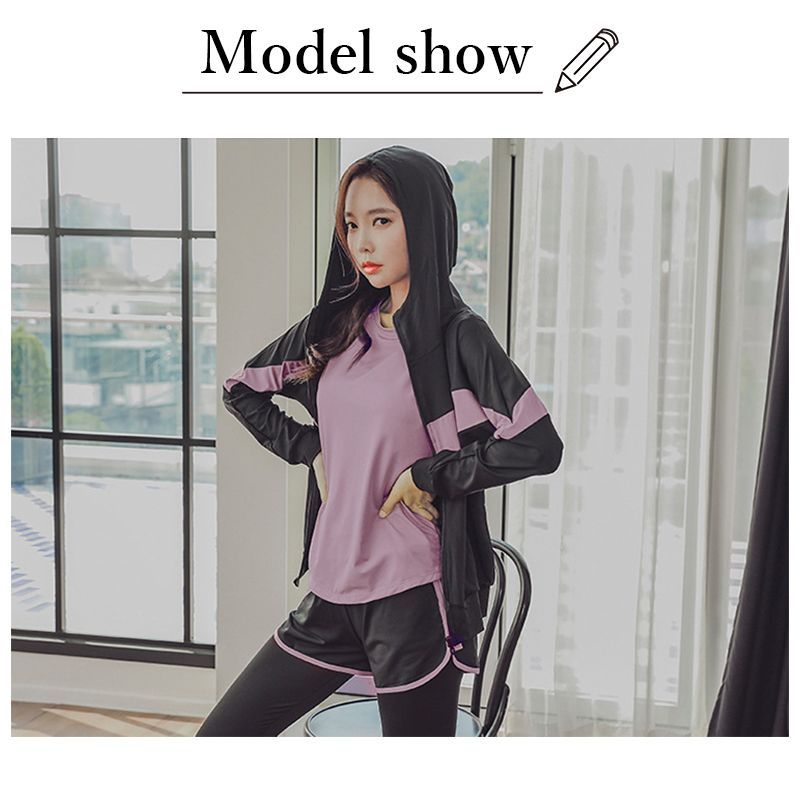 水着 レディース ジムウェア 体型カバー 5点セット 大きいサイズ ママ