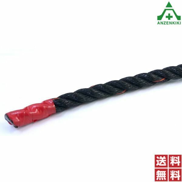 ポリエチレンロープ 黒色 φ12mm×200ｍ巻 (個人宅配送不可/代引き決済不可) PEロープ 作業ロープ 荷網 積荷 介錯ロープ 巾着網 港湾荷役用 登山用 漁業用 結束作業 園芸