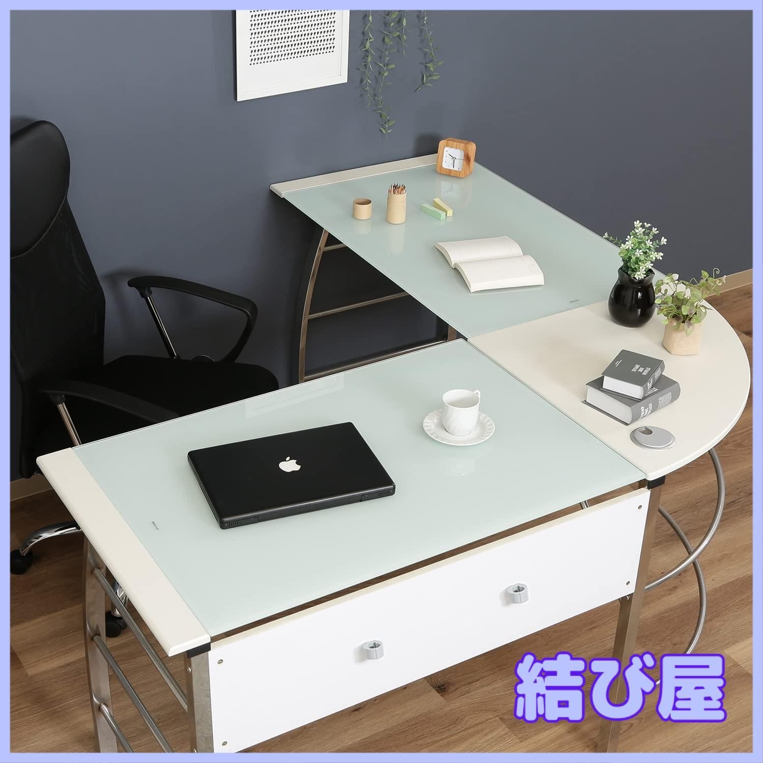 不二貿易パソコンデスクPCデスクブラック勉強机強化ガラス キーボード