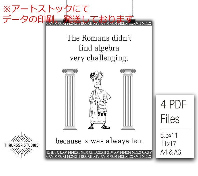 mz ポスター A1 サイズ (~A4まで対応可) ローマ人 面白い数学のポスター