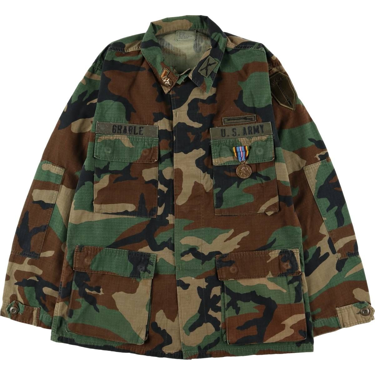 米軍　US.ARMY  ヴィンテージ　迷彩　ジャケット　USA製　古着 古着 80年代 米軍実品 迷彩柄 ウッドランドカモ リップストップ