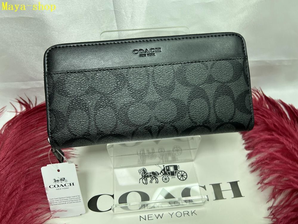 コーチ 長財布 COACH 財布 シグネチャー アコーディオン ラウンドファスナー 財布 メンズ ジップ アラウンド レザー プレゼント ギフト 贈り物 財布 メンズ 新品未使用 ブランド c292 F58112 11