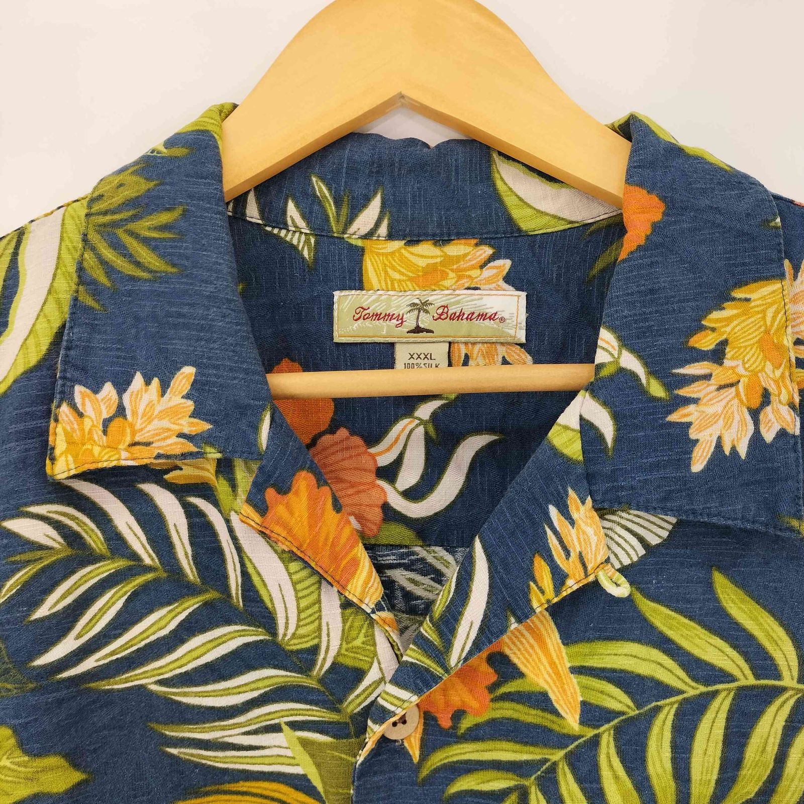  Bahama トミーバハマ オープンカラーシャツ アロハ シルク ⑥ Tommy Bahama トミーバハマ ライムイエロー 半袖 シルク アロハ