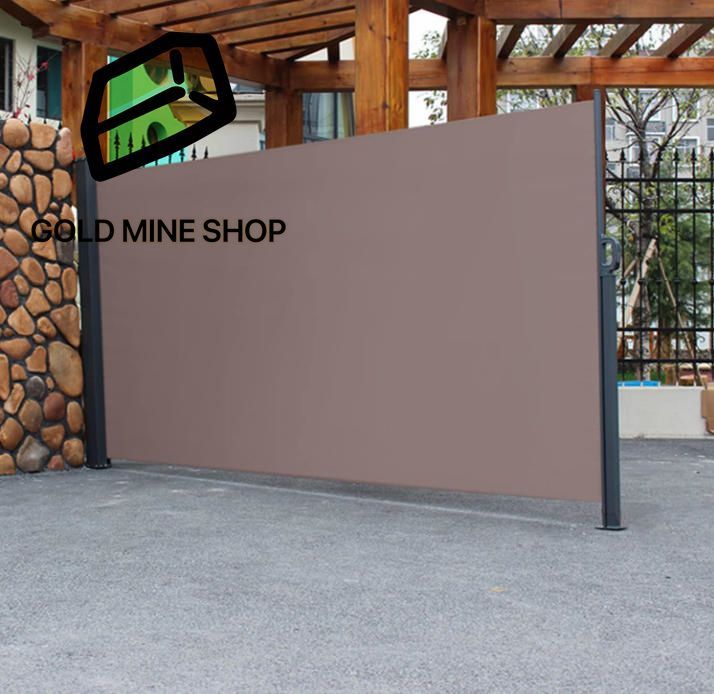 屋外サイドオーニング 格納式アイソレーションオーニング サイドプルシェッド 伸縮式パーティションオーニングスクリーン 商業|家庭用パティオプライバシースクリーンフェンス 160*300cm