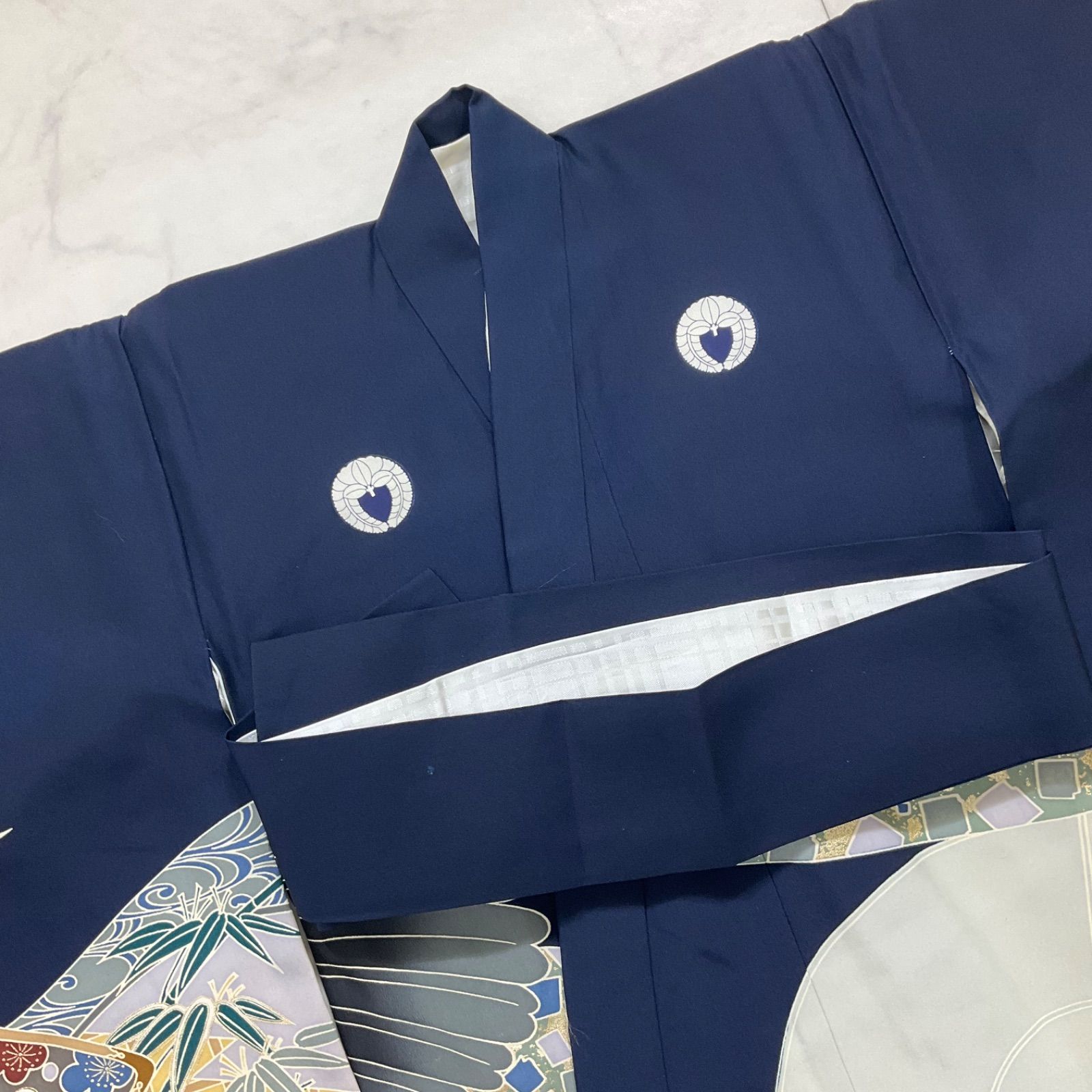 ◇kimono+one◇産着◇お宮参り◇正絹◇襦袢付き◇五つ紋◇七五三