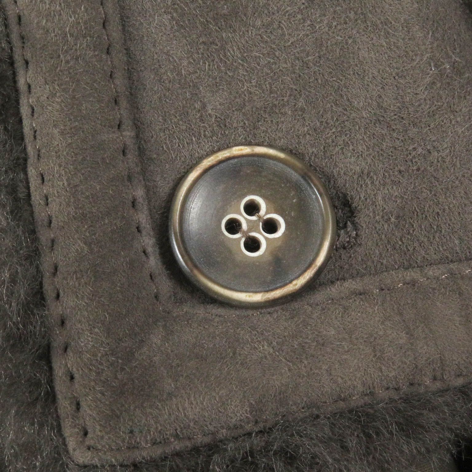 美品□EMMETI エンメティ ムートン ラムレザーパイピング ラクーンファーフーデッド ダウンジャケット カーキ 44 イタリア製 正規品 美品□EMMETI エンメティ ムートン ラムレザーパイピング ラクーン