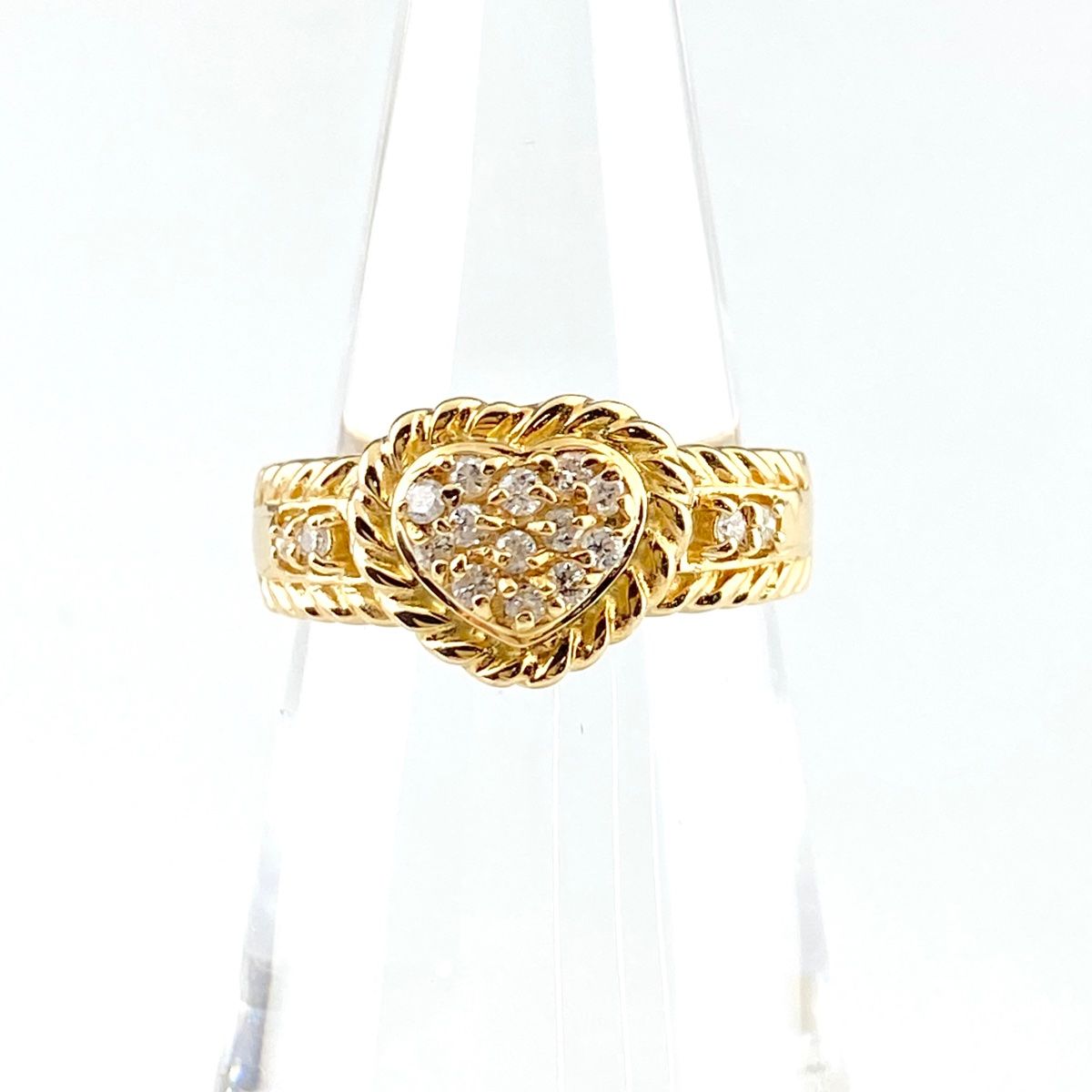 こうりょう♡ページ ハートモチーフ デザインリング 13号 K18