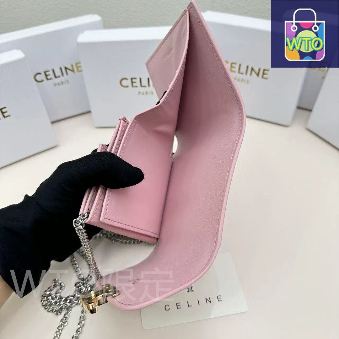 【３ＷＡＹ★】CELINE トリオンフチェーンウォレット Newカラーが登場♪【CELINE】トリオンフ チェーンウォレット