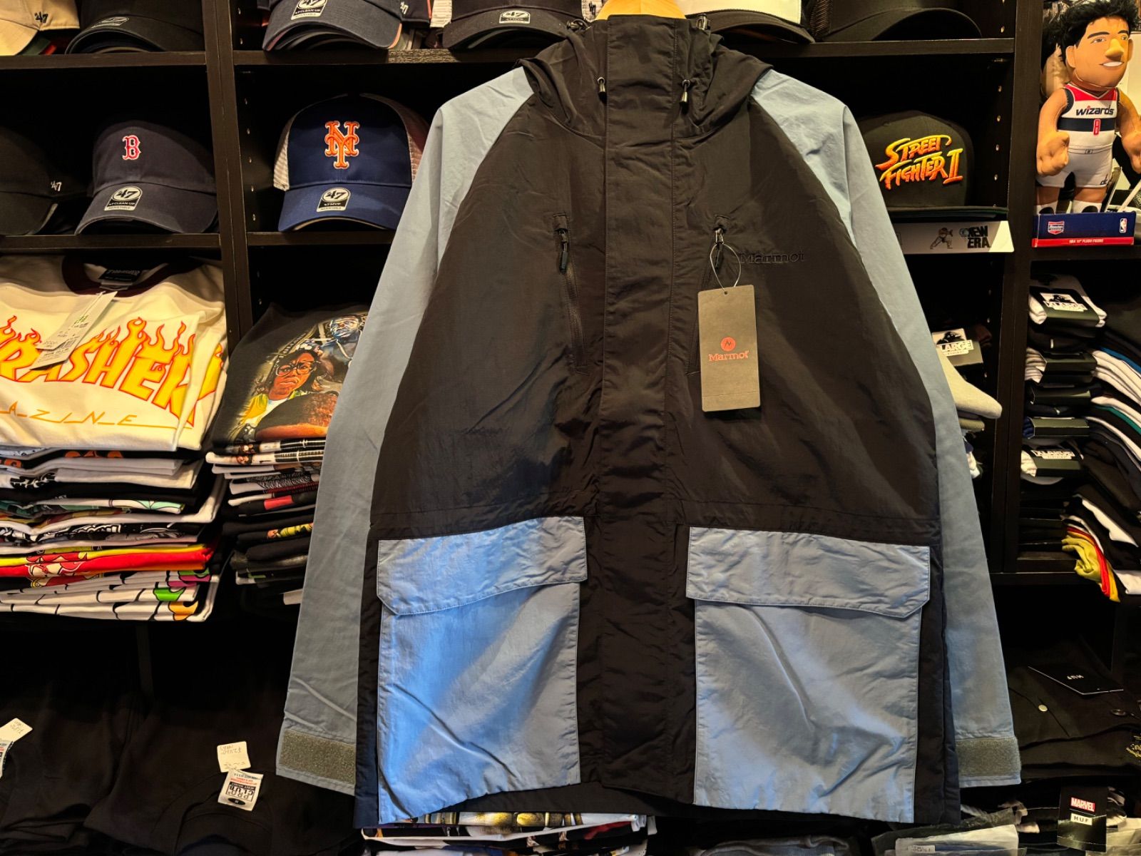 Marmot GJ Jacket(GJジャケット)ブラック×ライトブルー XLサイズ