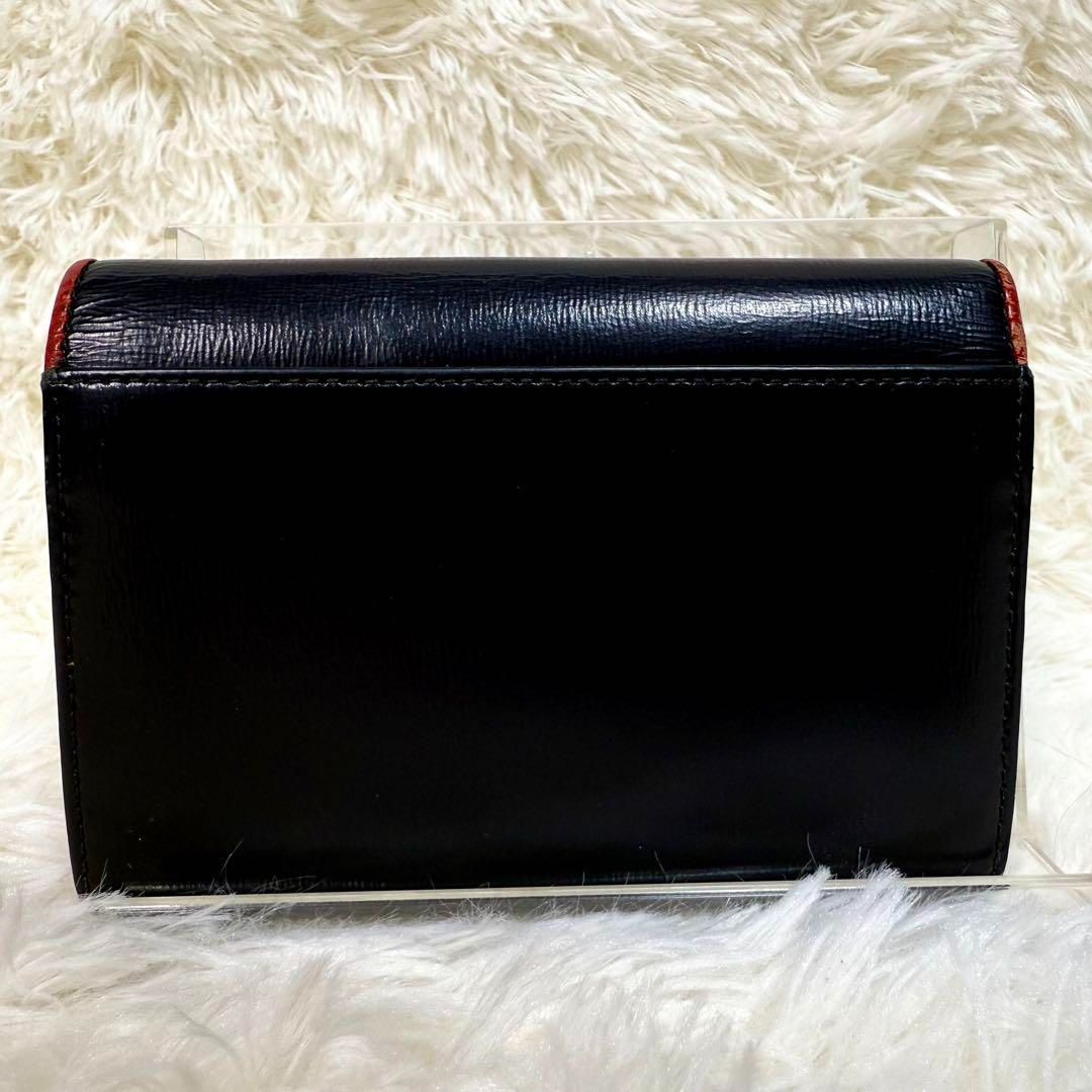 未使用】agnes b. サフィアーノレザー フラップ長財布 ネイビー 牛革