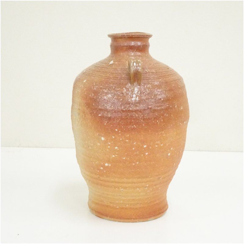 F1177 高橋楽斎 信楽焼 四角 耳付花入 共箱 四方花入 花入 茶道具 F1177 高橋楽斎 信楽焼 四角 耳付花入 共箱 四方花入 花入 茶道具