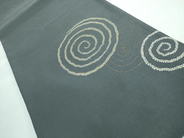 平和屋本店■極上　田中工芸織物　祥園謹製　克絲綴　太鼓柄袋帯　渦　金銀糸　逸品　DZAA5432kh5 平和屋本店□極上 田中工芸織物 祥園謹製 克絲綴 太鼓柄袋帯 渦 金銀糸