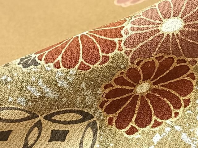 平和屋着物□訪問着 扇面草花文 暈し染め 金銀彩 正絹 逸品 AABB1797mf