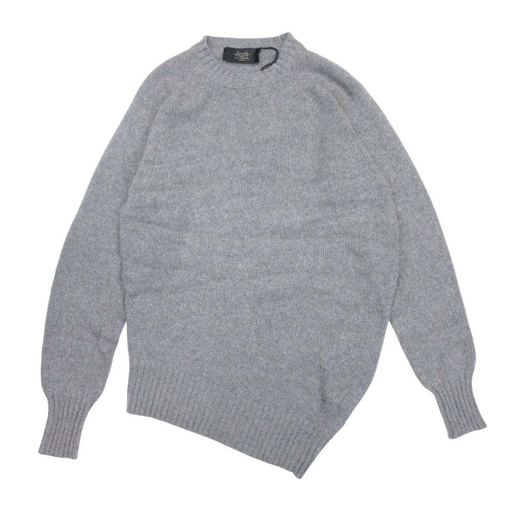 16aw MAISON FLANEUR メゾンフラネウール カシミヤ アシンメトリー 長袖 クルーネック ニット セーター 38 グレー レディース 古着