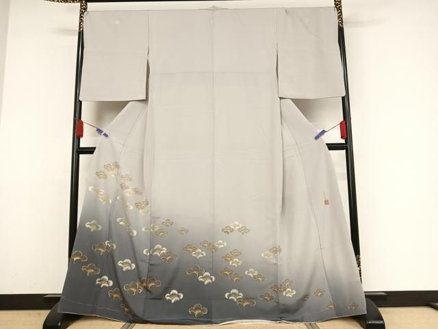 平和屋着物□上質な色無地 紋意匠 朱・緋色 正絹 逸品 AAAW6364cs