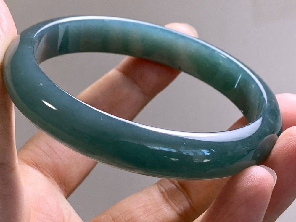 BG9-43 美品 糯氷種 灰藍色 60.8MM グアテマラ産 本翡翠