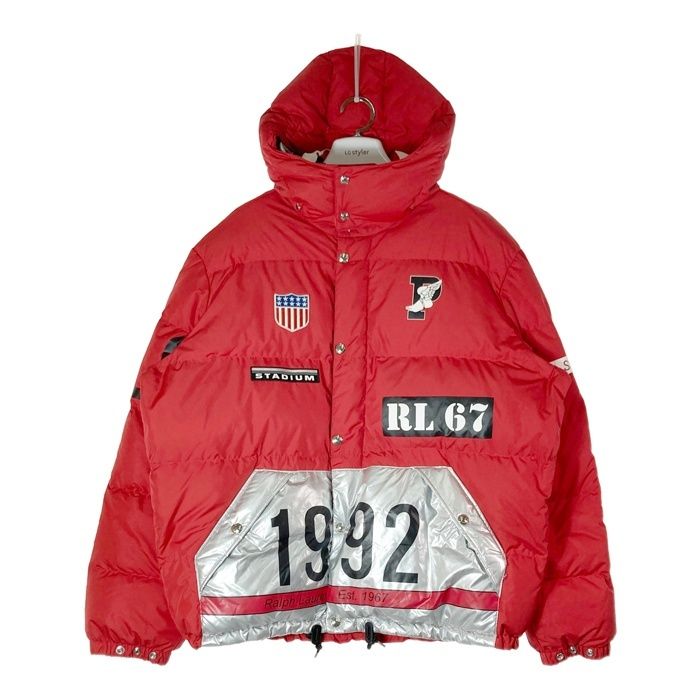 ☆POLO RALPH LAUREN ポロ ラルフローレン 710730196001 Winter Stadium Down Jacket 1992  スタジアムコレクション ダウンジャケット レッド sizeXL - メルカリ