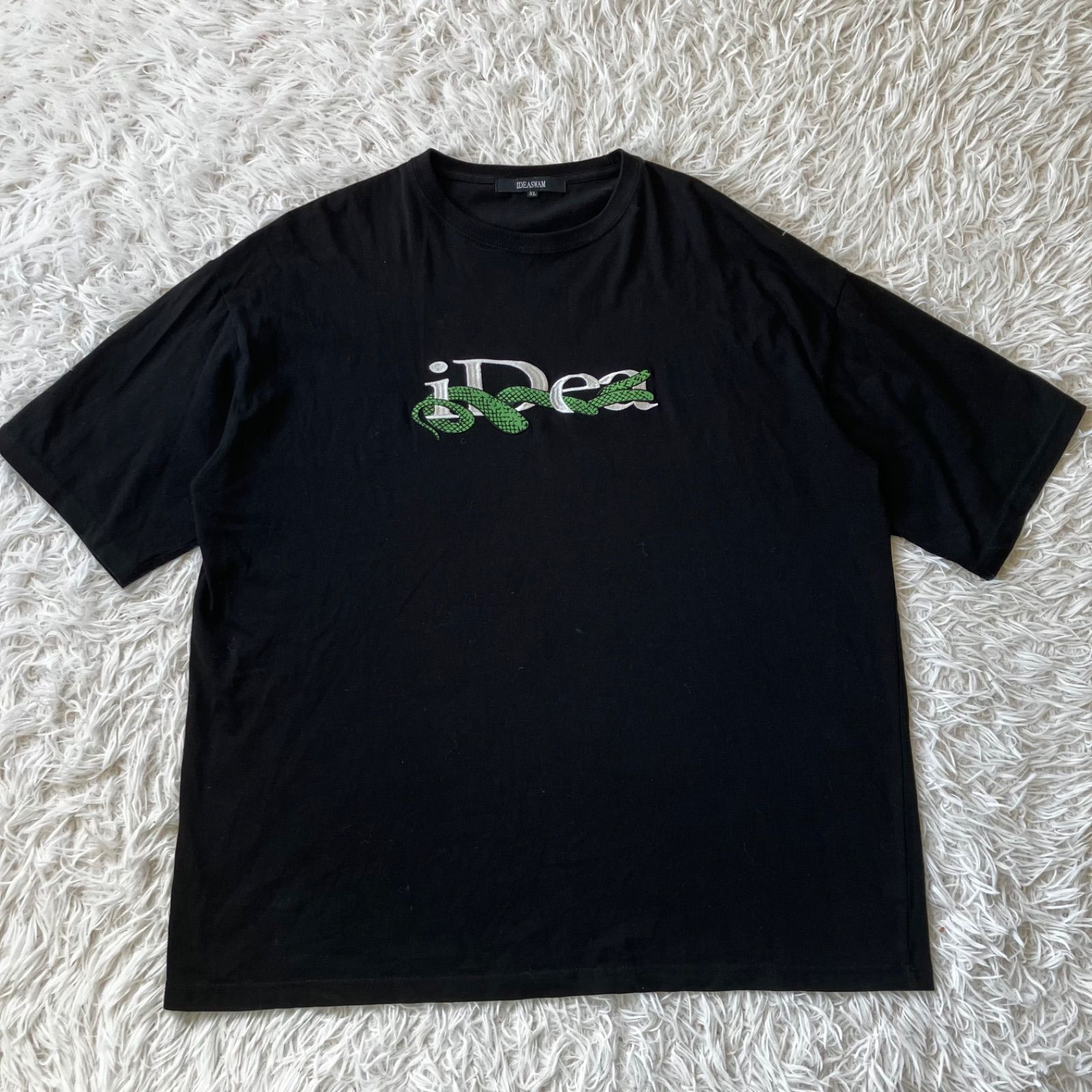 状態良 IDEASWAM iDeaロゴ Tシャツ XLサイズ ブラック 半袖Tシャツ