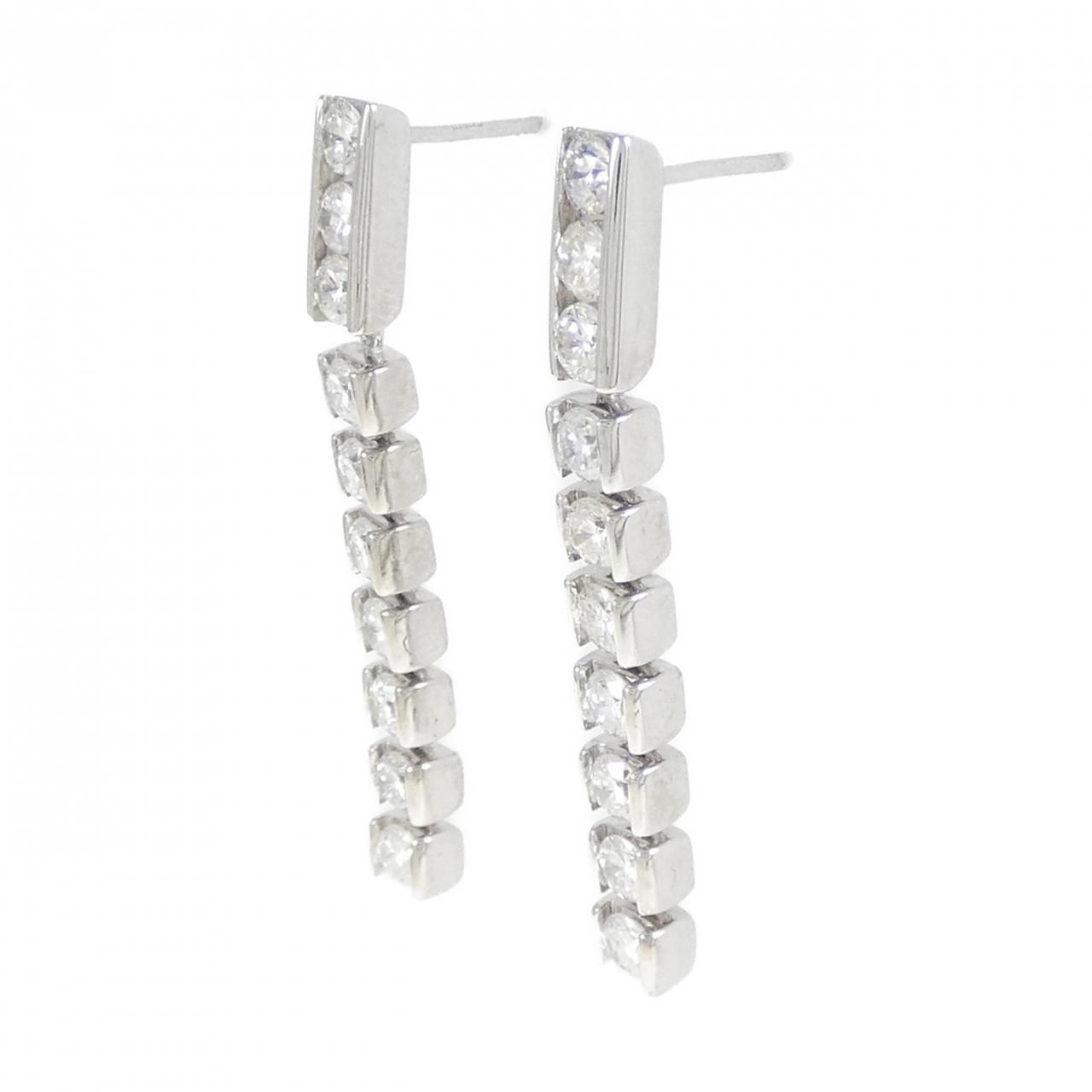 K18WG/K14WG ダイヤモンド ピアス 2.00CT