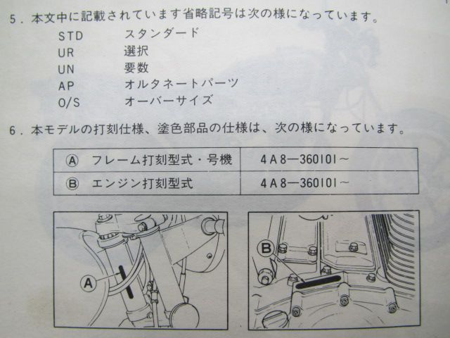 YAMAHA GX250 パーツカタログ (4A8) YAMAHA GX250 パーツカタログ (4A8)