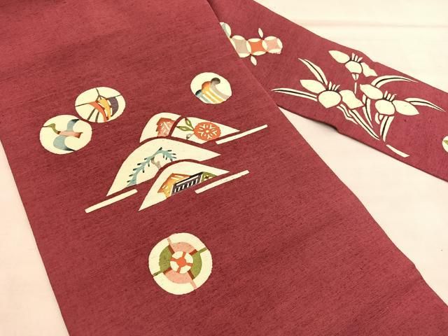 平和屋着物○九寸名古屋帯 紬地 蜀江花文 正絹 逸品 BAAU1851hv