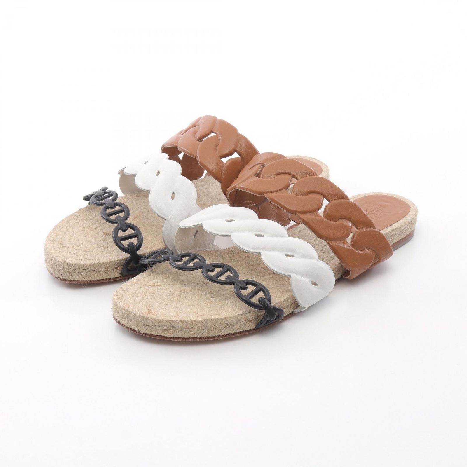HERMES 新作 夏人気 大人サンダル エスパドリーユ レザー Gwen HERMES 新作 夏人気 大人サンダル エスパドリーユ レザー Gwen