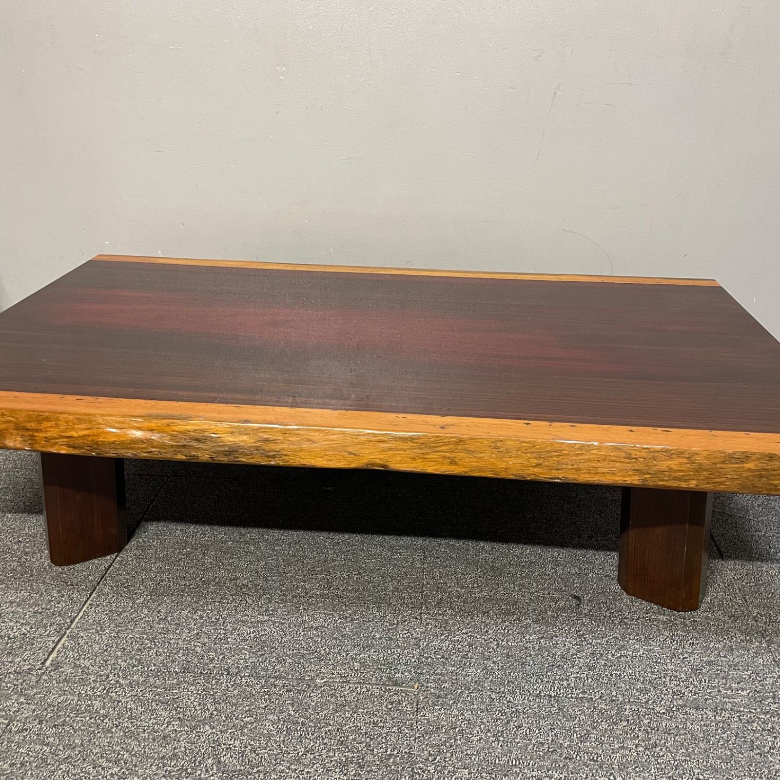 ♭ 花梨 無垢材 ローテーブル 一枚板 横136×縦82×高さ32cm 天板厚5cm 